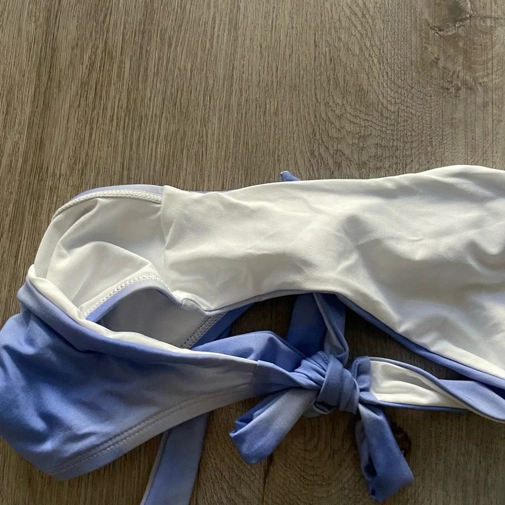monday swimwear wategos blue cloud print side ties cheecky bikini bottoms small